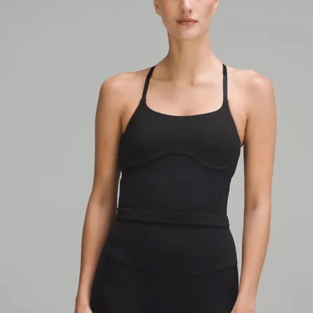 Lululemon strappy seamless yoga shelf tank top